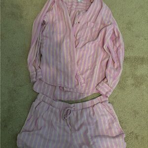 Striped Pink and Yellow linen set